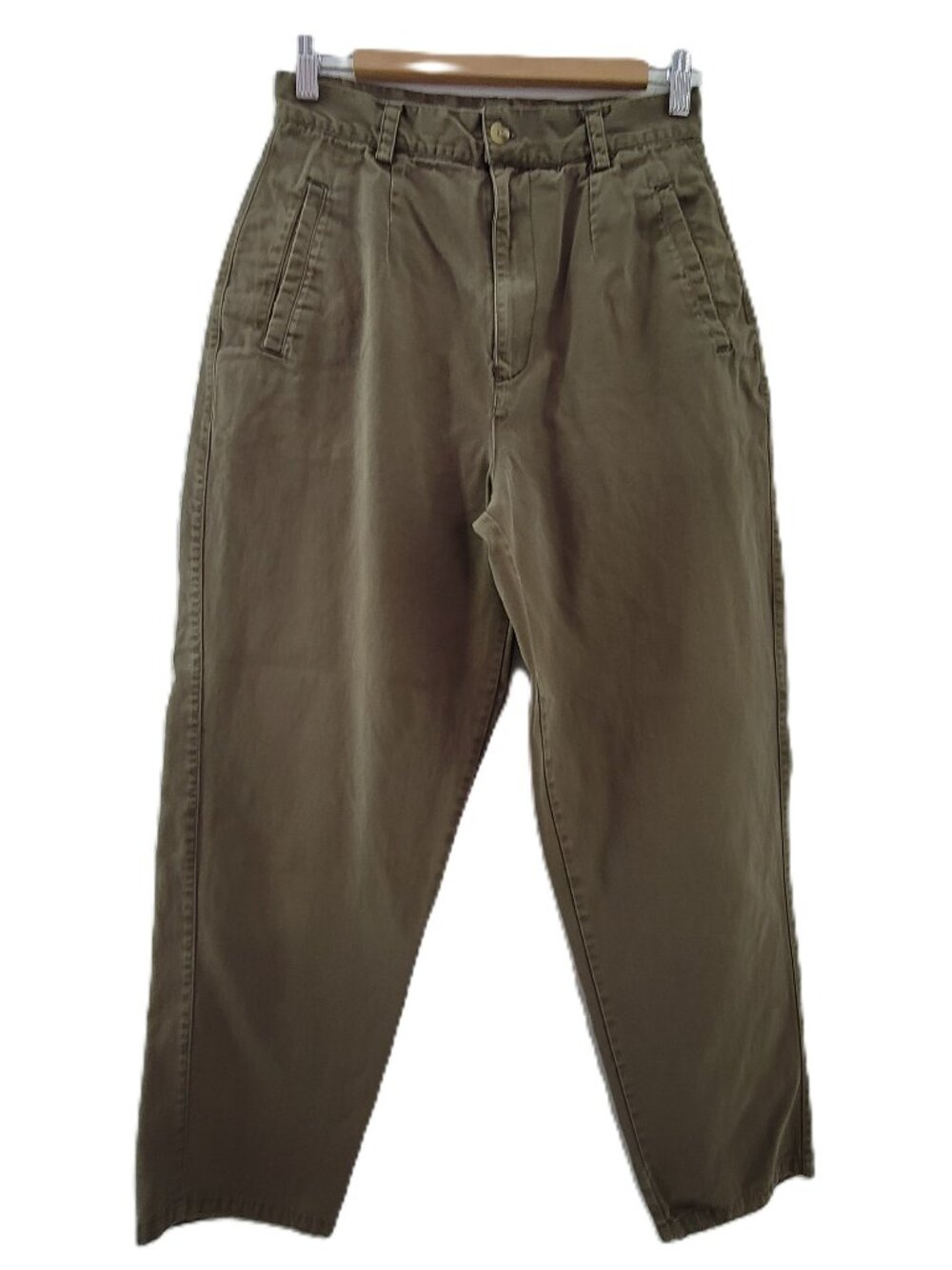 VTG Averroe Pants Women's 8P Earthy Brown High Waist Tapered Ankle Trouser